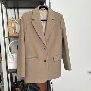 & Other Stories Oversized Wool Grey Beige Blazer